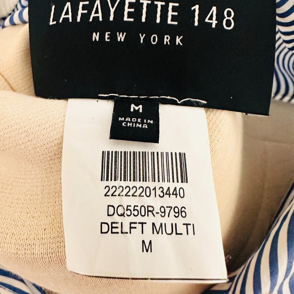 Lafayette 148 Blue White Old Money Crisp Shirt Dress M - Picture 4 of 8